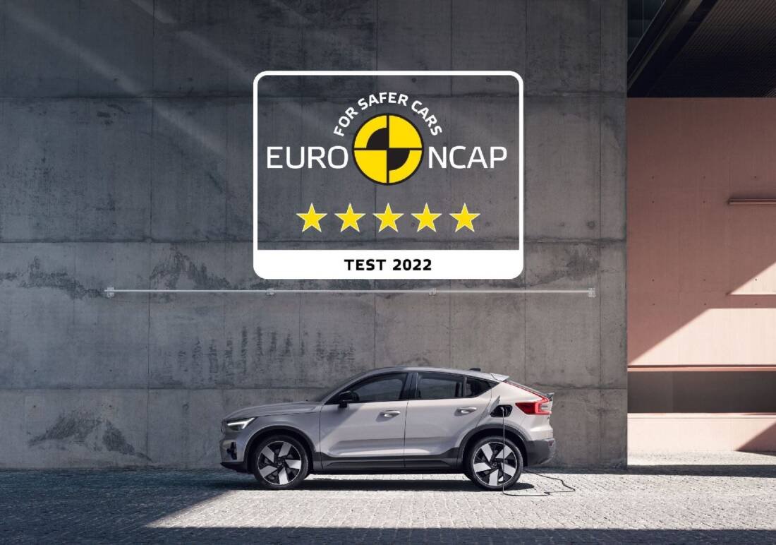 Fully electric C40 Recharge Continues Volvo Cars Five-Star Streak in Euro NCAP safety testing